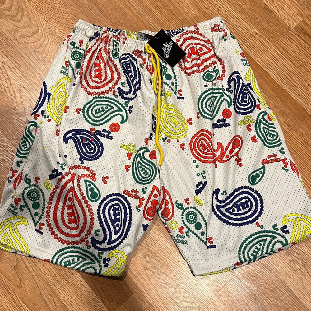 NWT Only Ohana PAISLEY MESH SHORTS -MULTI 3XL